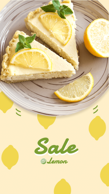 Lemon Cheesecake Sale Ecommerce Story预览效果