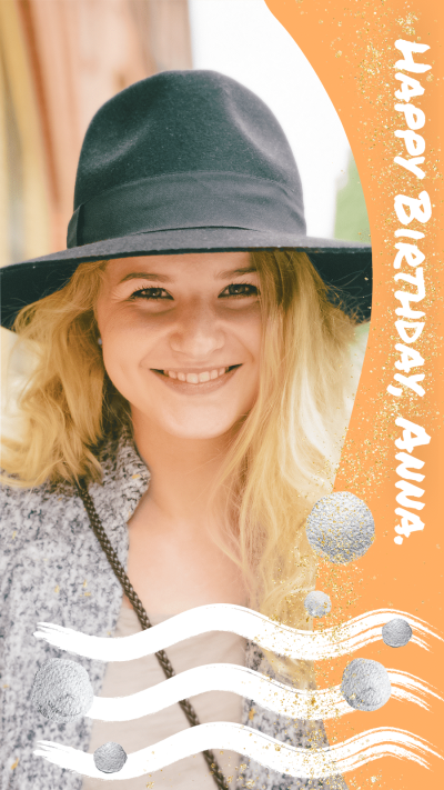 Literary Woman Birthday Greeting Photo Personal Display Instagram Story