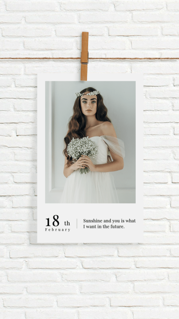 Simple Literary Marrige Woman Polaroid Display Instagram Story预览效果