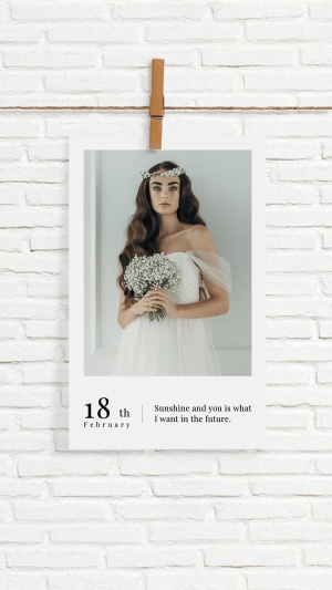 Simple Literary Marrige Woman Polaroid Display Instagram Story