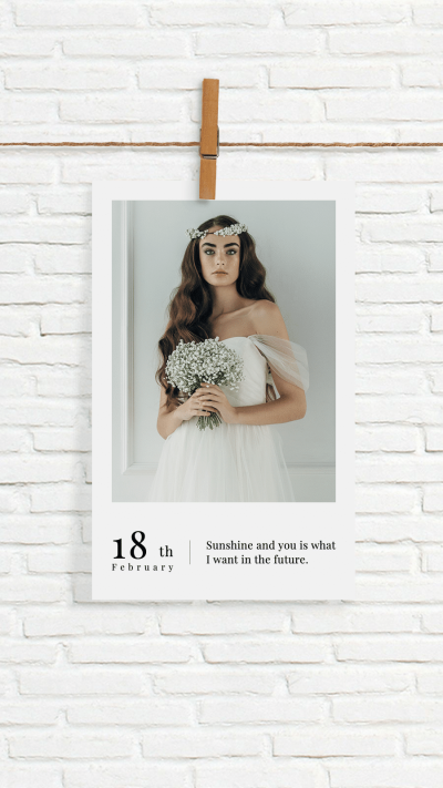 Simple Literary Marrige Woman Polaroid Display Instagram Story