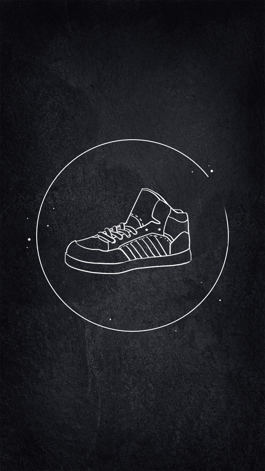 White Circle Element Simple Retro Black Background Sport Shoes Instagram Highlight