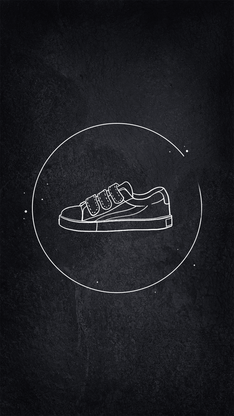 Black Background Line Circle Casual Shoes Fashion Hand-painted Simple Style Instagram Highlight