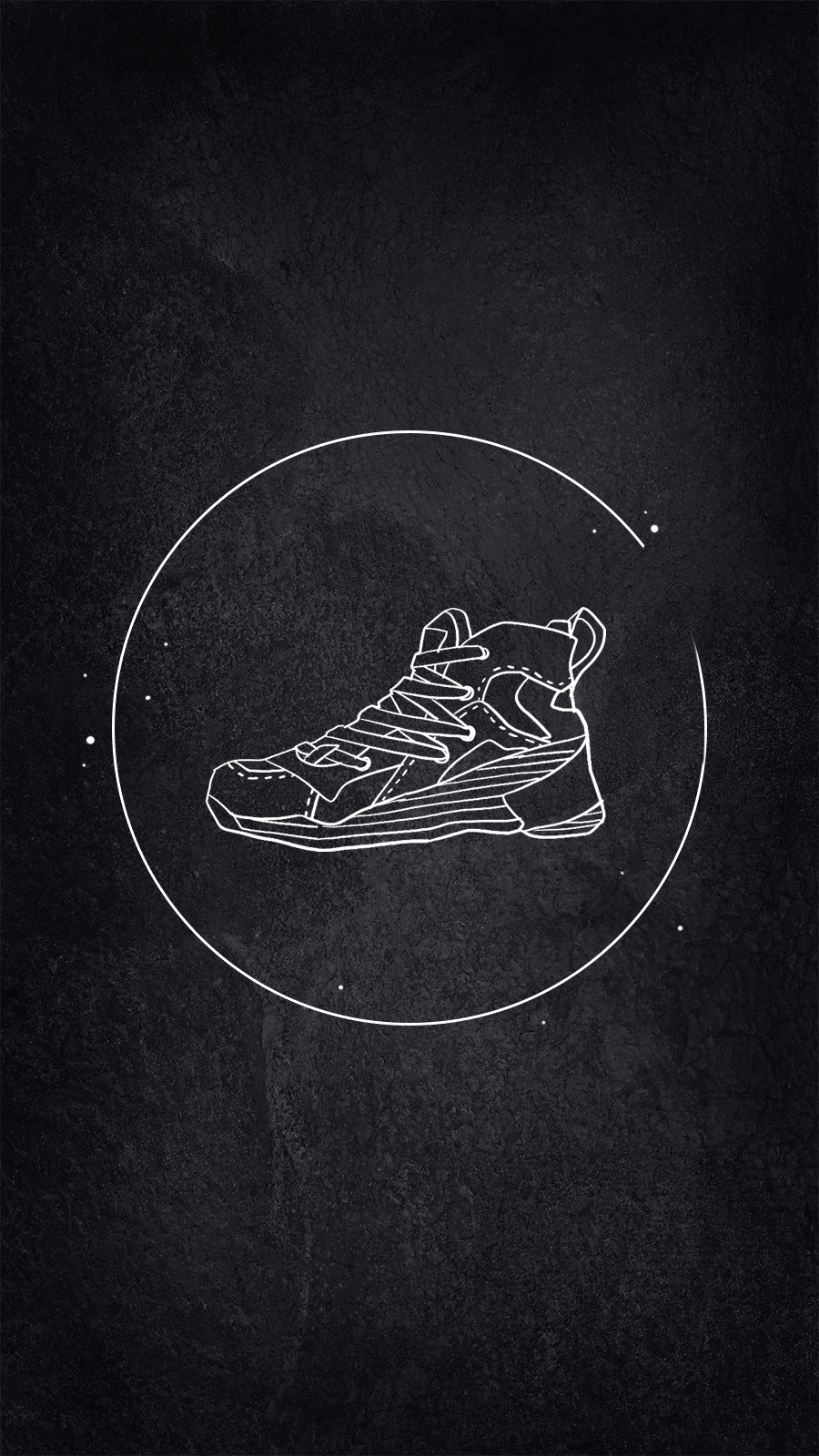 Black Background Line Circle Sport Shoes Fashion Hand-painted Simple Style Instagram Highlight