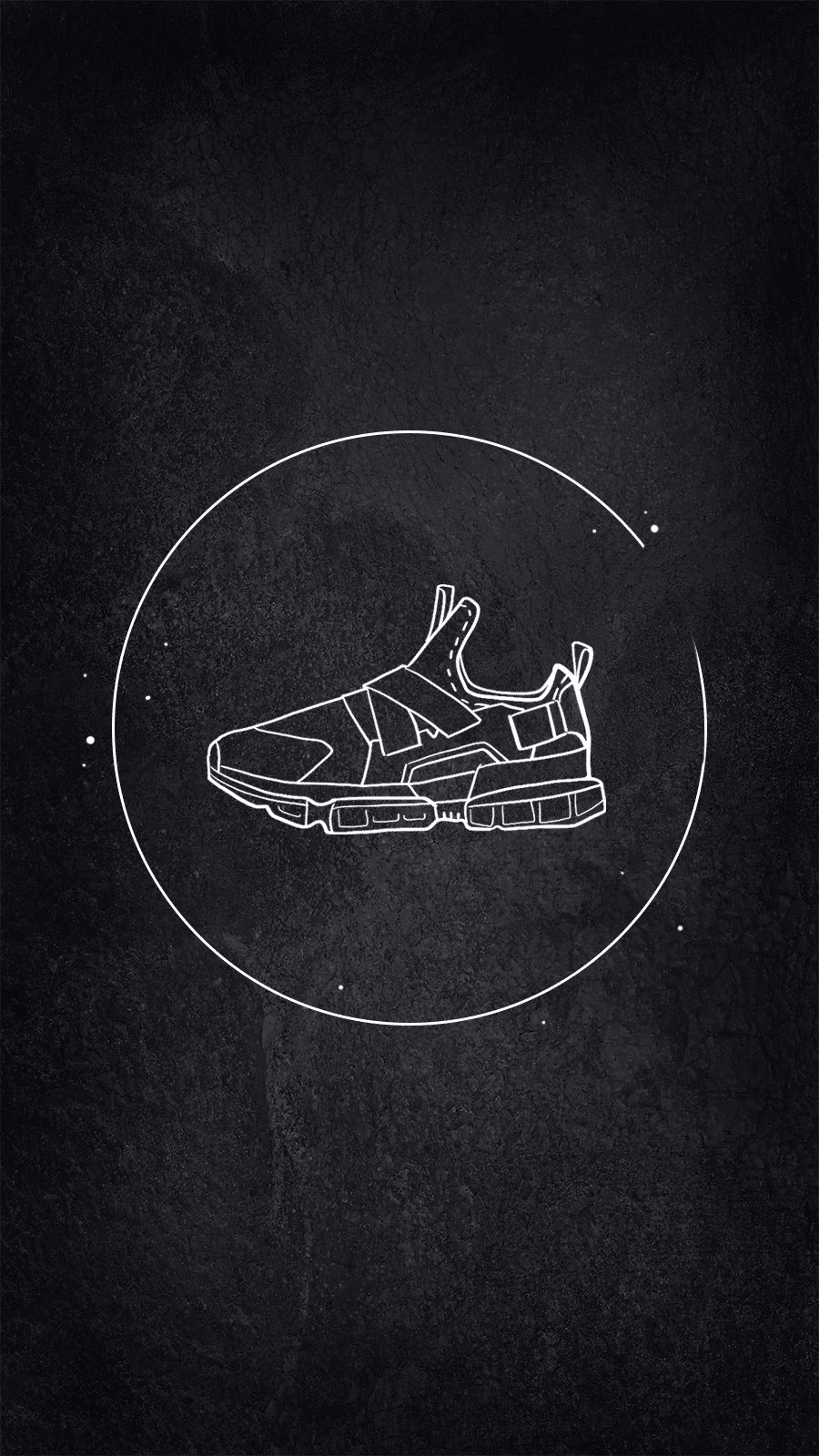 White Dot Element Simple Retro Black Background Sport Shoes Instagram Highlight