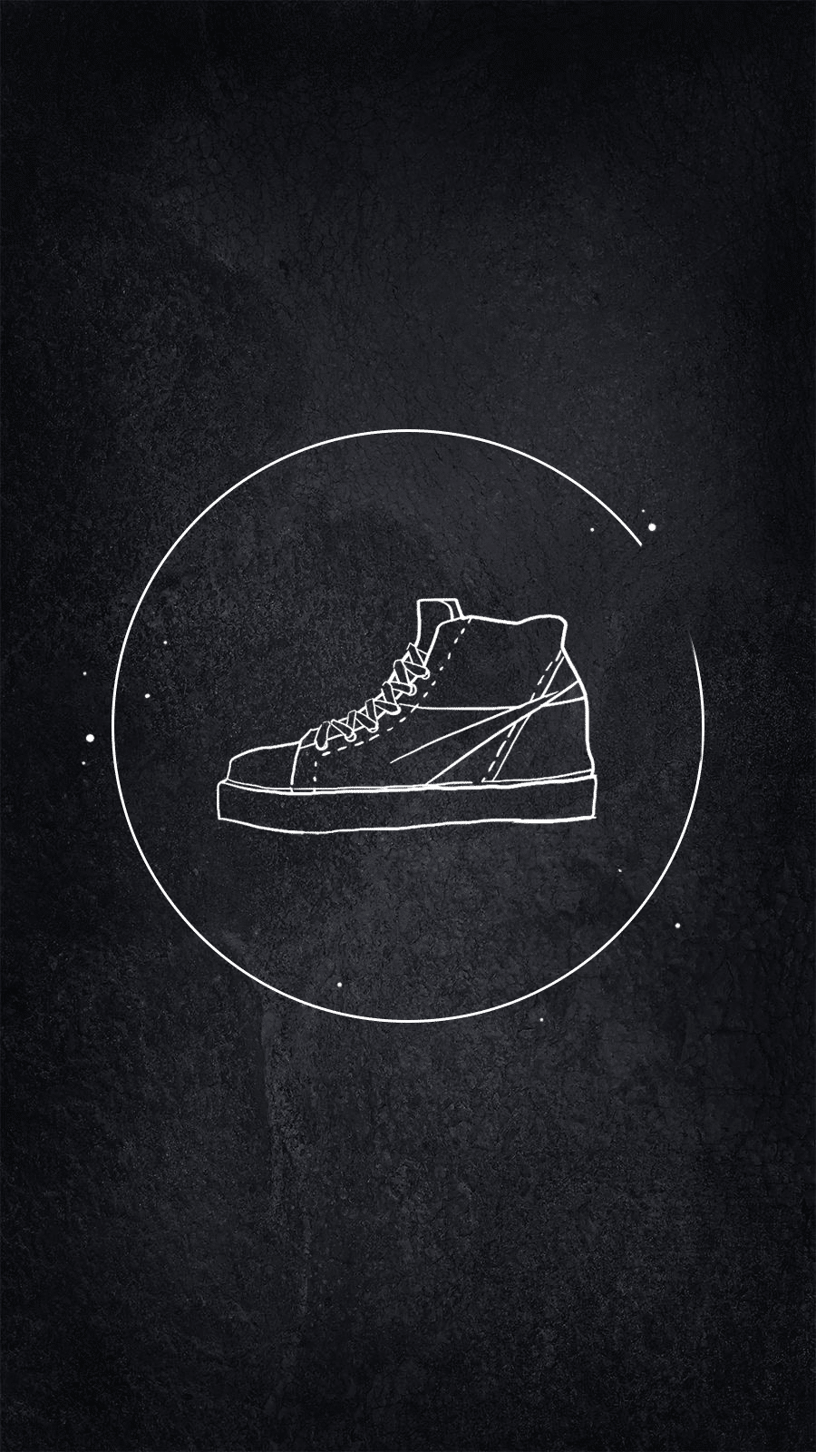 Black Background Line Circle Casual Shoes Simple Fashion Style Instagram Highlight