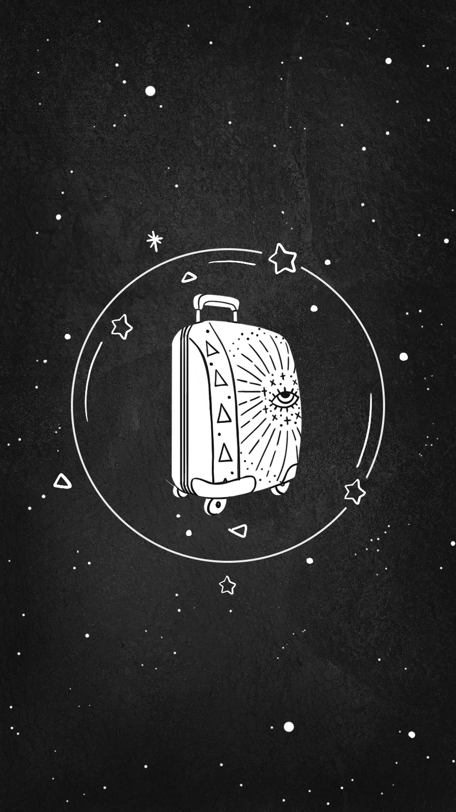 Black Background Line Circle Suitecase Simple Fashion Style Instagram Highlight