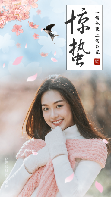 二十四节气文艺简约海报预览效果