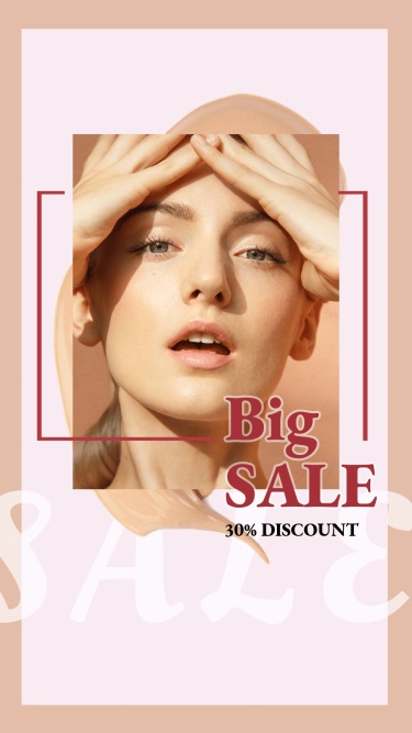 Cosmetics Skin Care Big Sale Simple Retro Fashion Simple Style Poster Ecommerce Story