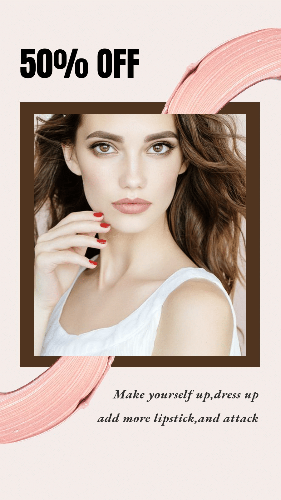 Cosmetics Skin Care Big Discount Simple Fashion Simple Style Poster Ecommerce Story预览效果