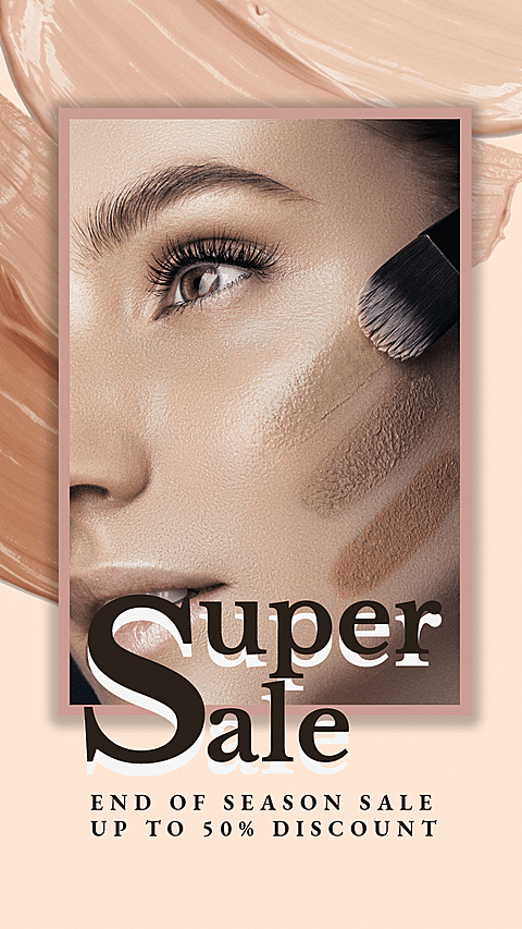 Cosmetics Super Sale Simple Fashion Simple Style Poster Ecommerce Story