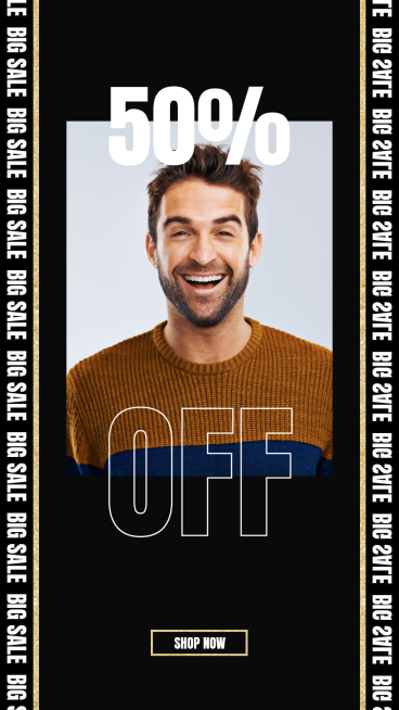 Man Clothes Bags Promotion Big Sale Shop Now Fashion Simple Style Poster Instagram Story预览效果