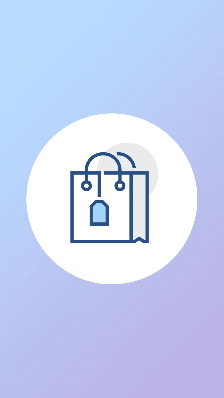 Cyan Purple Gradient Background Convenience Store Shopping Bag Sale Simple Fashion Style Instagram Highlight