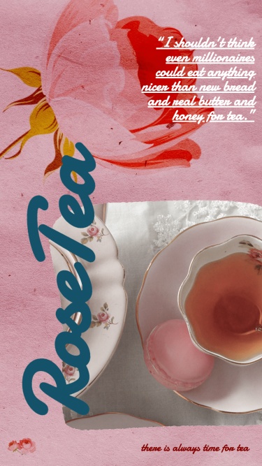 Literary Rose Tea Display Introduction Instagram Story