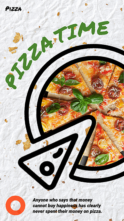 Creative Pizza Display Introduction Instagram Story