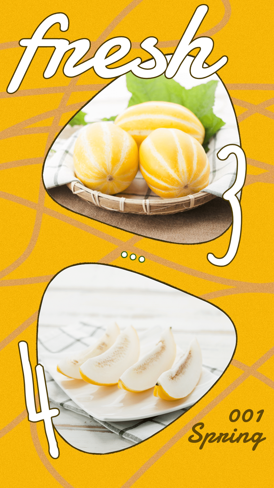 Yellow Background Fresh Delicious Food Record Simple Fashion Style Poster Instagram Story预览效果