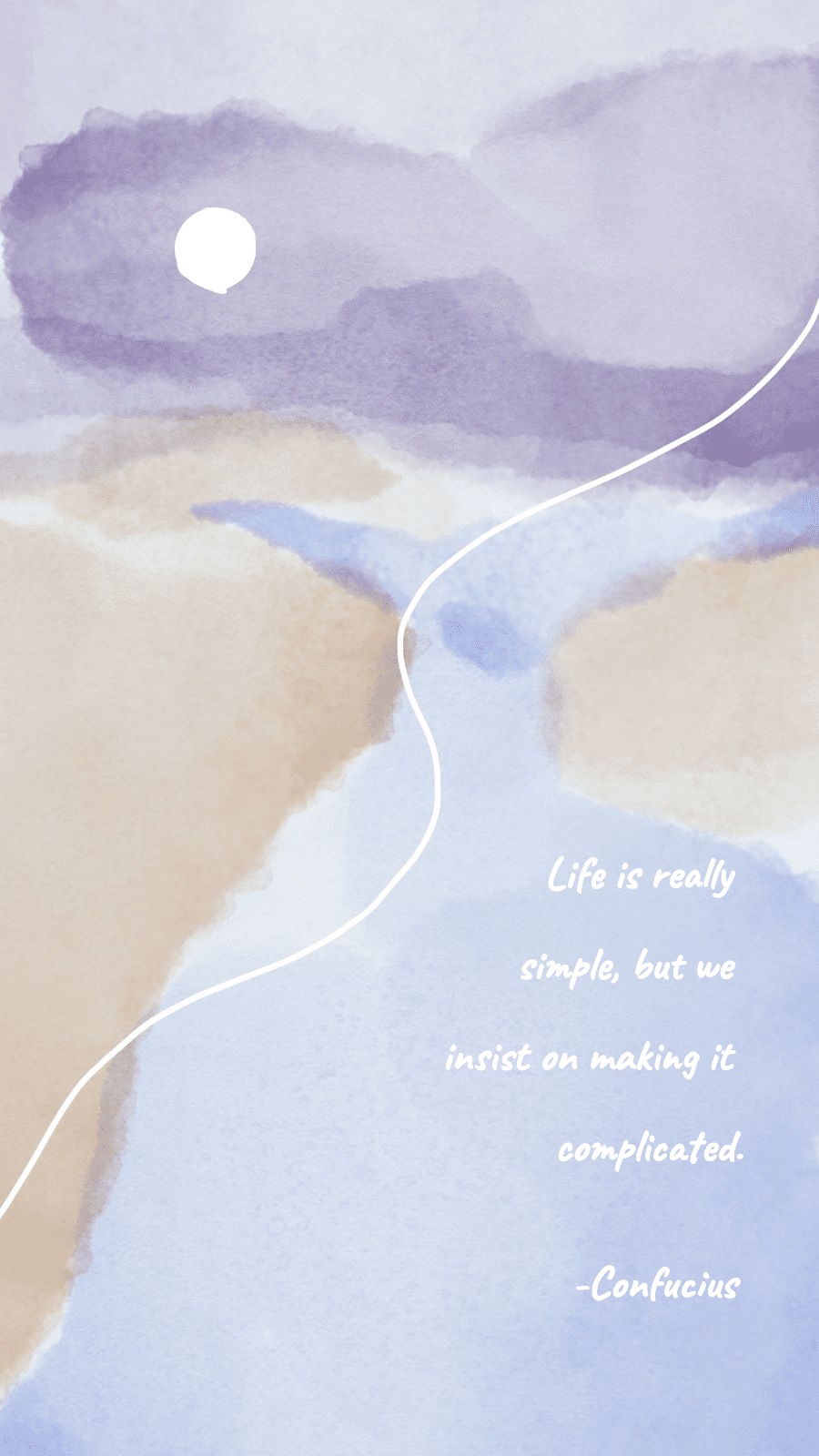 Simple Fresh Style Watercolor River Scene Text Instagram Story
