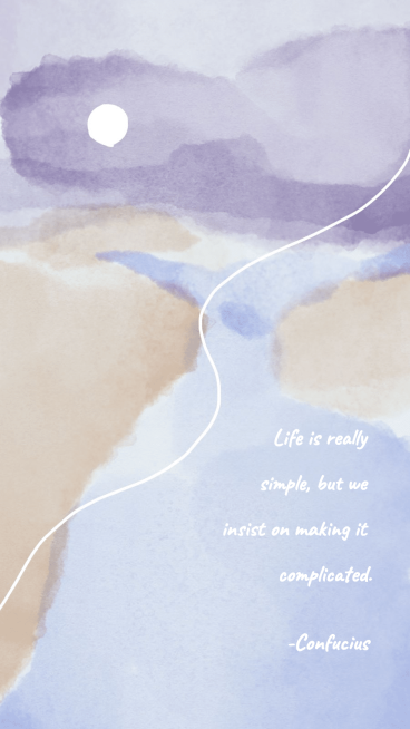Simple Fresh Style Watercolor River Scene Text Instagram Story预览效果