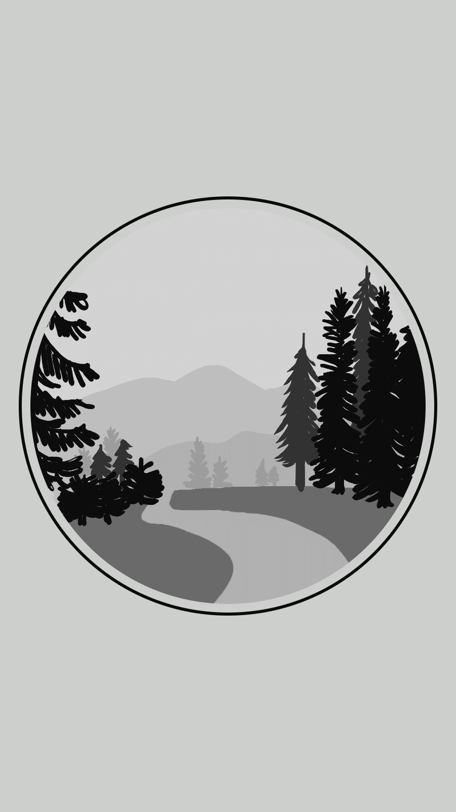 Creative Circle Frame Nature Scene Road Illustration Instagram Highlight
