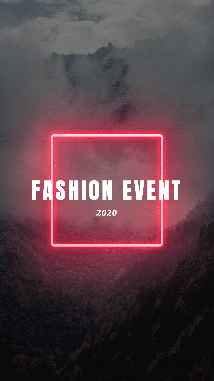 Natural Scene Red Neon Square Frame Text nstagram Highlight