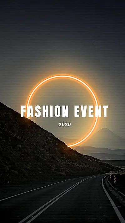 Natural Scene Orange Neon Circle Frame Text Instagram Highlight