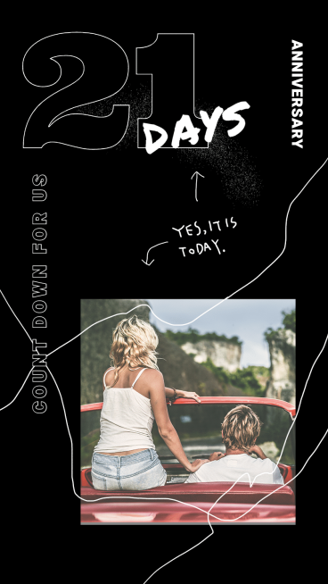 Literary Couple Anniversary Count Down Display Photo Instagram Story预览效果