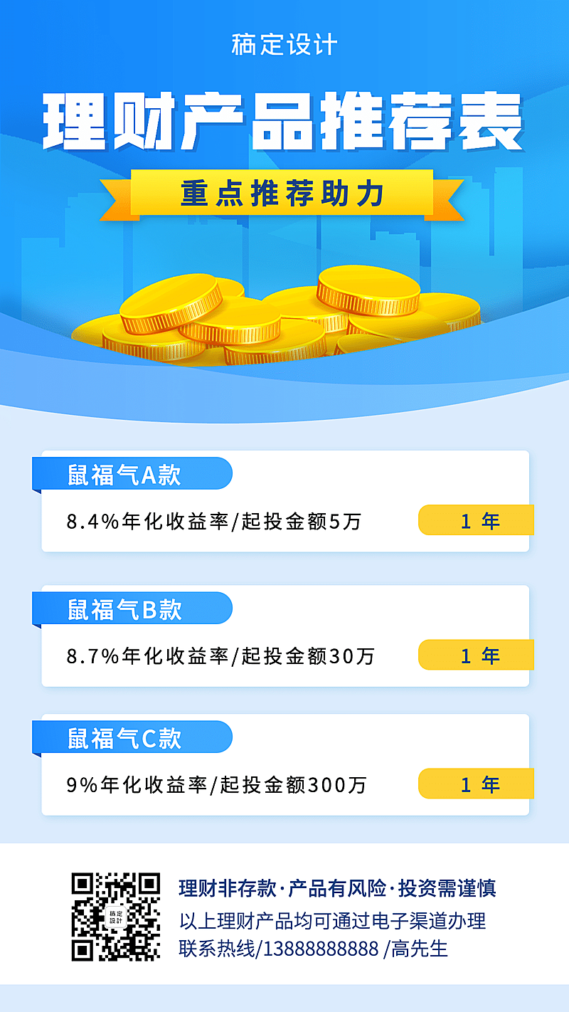 金融保险金融理财产品推荐榜海报