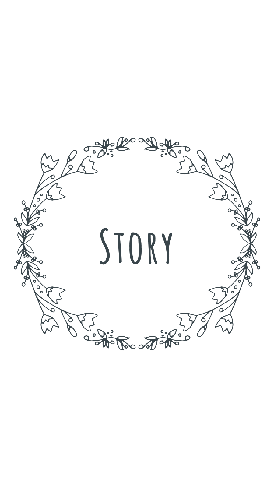 Literary Style White Background Flower Circle Frame Text Class Fashion Simple Retro Style Instagram Highlight