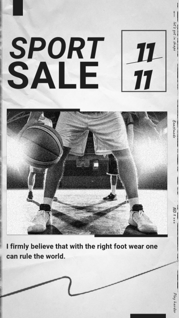 Creative Rectangle Element Basketball Sport Sale Illustration Instagram Story预览效果