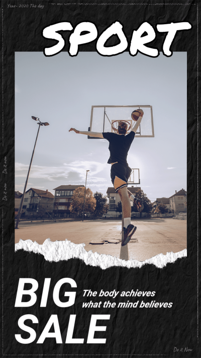 Black Background Sport Clothing Promotion Simple Fashion Style Instagram Story