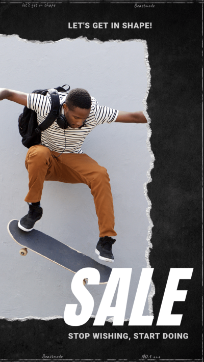 Cool Paper Tear Effect Men's Casual and Sports Wear Clothing Fashion Sale Promotion Ecommerce Story