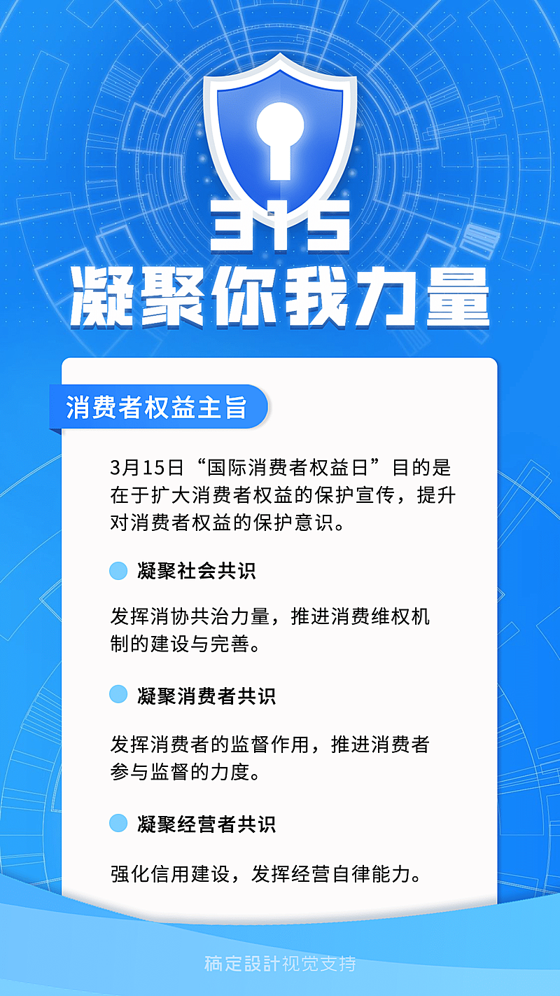 315消费者日知识百科商务风海报