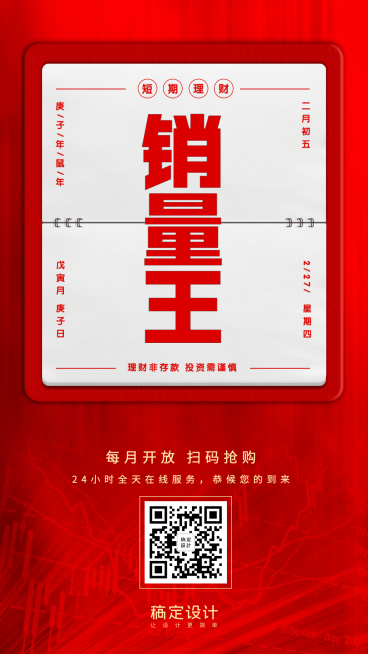 金融保险销量王理财产品营销海报预览效果