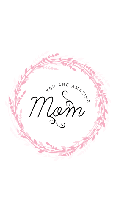 Pink Color Leaf Circle Frame Mother's Day Text Instagram Highlight