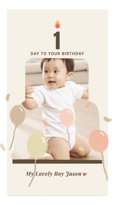 Literary Baby Birthday Count Down Photo Display Instagram Story预览效果