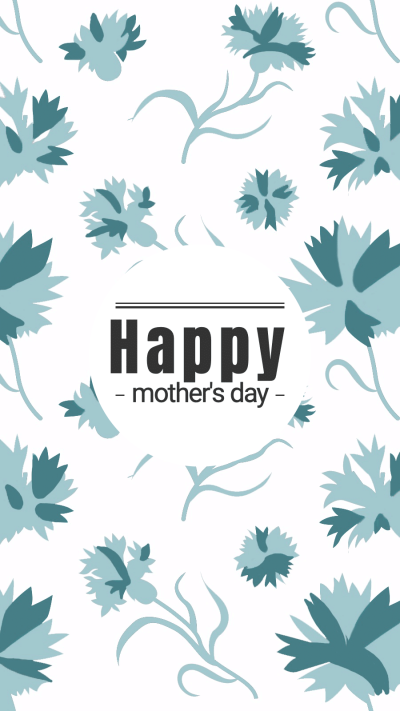 Fresh Green Flowers Decorate Mother's Day Greeting Text Instagram Highlight