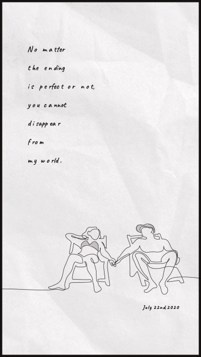 Fresh Style Paper Background Hand Painted Couple Handwritting Text Instagram Story