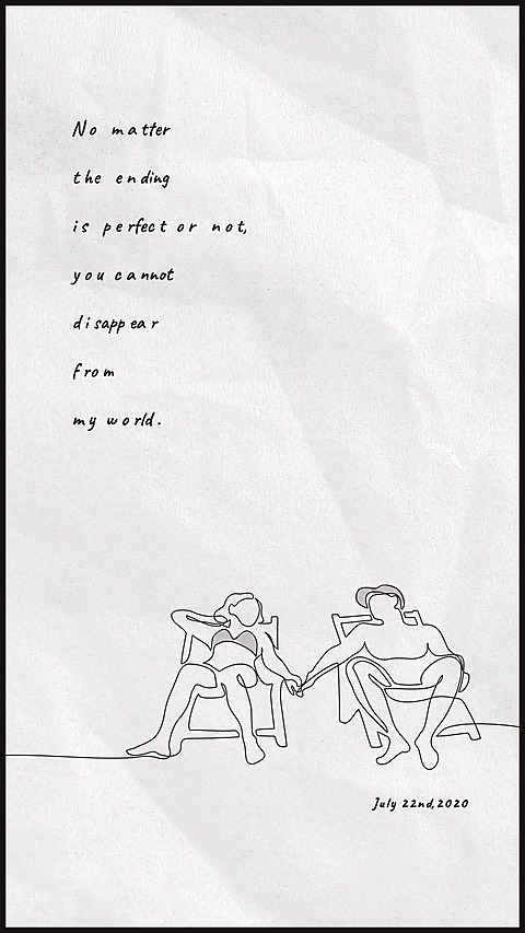 Fresh Style Paper Background Hand Painted Couple Handwritting Text Instagram Story