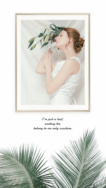 Special Green Leaves Frame Personal Photo Simple Fashion Art Style Instagram Story预览效果