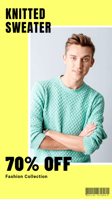 Simple Fashion Men's Sweater Discount Ecommerce Story预览效果