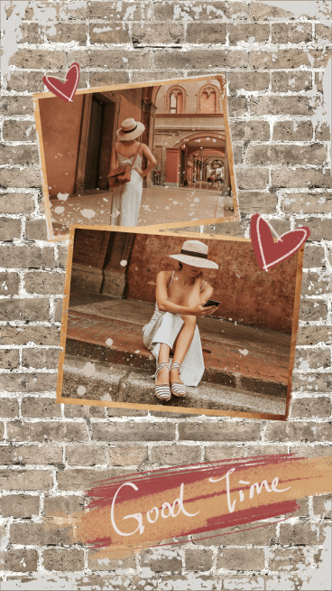 Literary Woman Travel Time Calendar Record Instagram Story预览效果