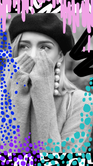 Colorful Graffiti Sweater Woman Show Instagram Story预览效果