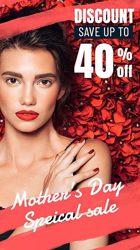 Red System Fashion Mother's Day Clothes Discount Sale Ecommerce Story