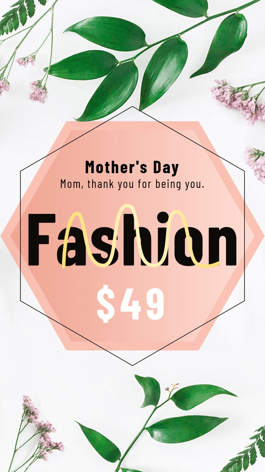 Green Leaf Simple Fresh Mother's Day Clothes Promo Instagram Story预览效果