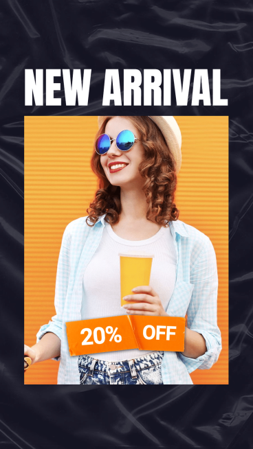 Black Background Elegant Women Photo Woman’s Clothing New Arrival Big Discount Promotion Fashion Simple Style Poster Ecommerce Story预览效果