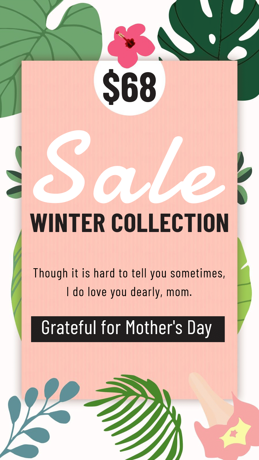 Simple Literary Mother's Day Winter Collection Promo Instagram Story预览效果