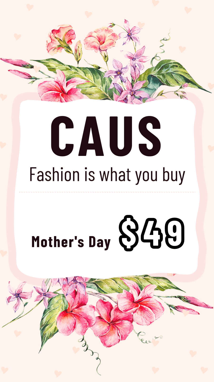 Flower Border Simple Fresh Mother's Day Clothes Promo Ecommerce Story