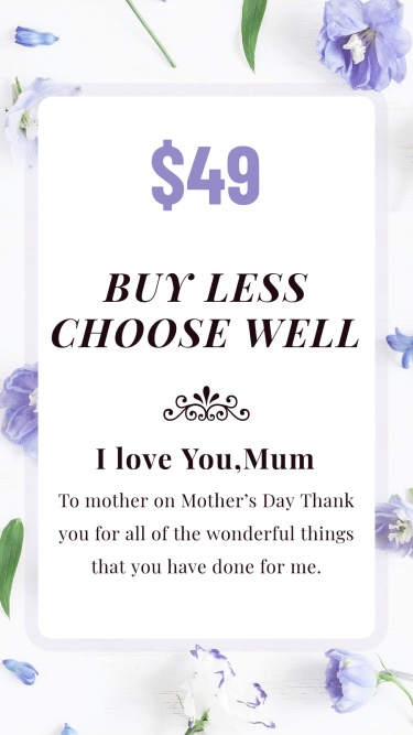 Purple Flower Simple Commercial Mother's Day Festival Promo Instagram Story