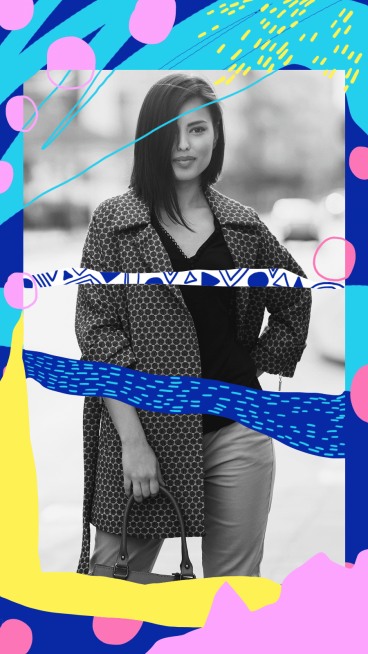 Colorful Background Model Post Clothing Promotion Simple Fashion Style Instagram Story预览效果
