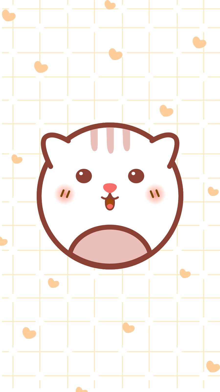 Cute Grid Background Cartoon Animal White Cat Instagram Highlight